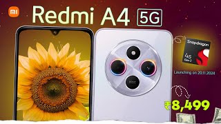 Redmi A4 5G 🔥Powerfull Processor Sd 4SGen2India Launch ConfirmLeaked Key Specs amp Price Here [upl. by Arocal]