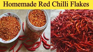 How to Make Red Chilli Flakes at Home  Homemade Red Chilli Flakes [upl. by Nickolai]