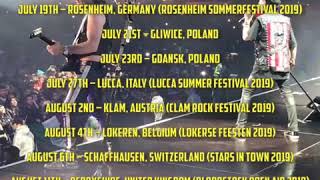 Official 2019 Tour Dates – Scorpions [upl. by Adnorrehs372]