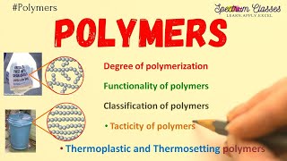 Polymer Unit V  Classification of polymers Thermosetting and thermoplastic Tacticity of polymers [upl. by Eldnek]