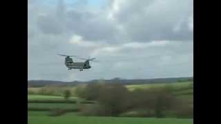 CH47 Chinook Doing a low pass in front of our Flight Patch [upl. by Pearson]