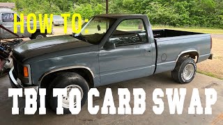 Converting a TBI truck to Carburetor And a bunch of other stuff [upl. by Carvey]