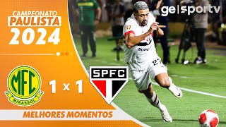 MIRASSOL 1 X 1 SÃO PAULO  MELHORES MOMENTOS  CAMPEONATO PAULISTA 2024  geglobo [upl. by Schubert]