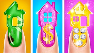 One Colored House Challenge Rich vs Broke vs Giga Rich [upl. by Sclar]