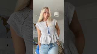 Crochet top inspired by GANNI crochet crochetideas crochetprojects easycrochet [upl. by Freeland]