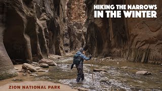 HIKING the NARROWS in the WINTER  All Alone in Zion National Park [upl. by Aubyn]