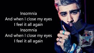 ZAYN  Insomnia lyrics [upl. by Suki598]