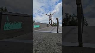 FIRST NOSE SLIDE DOWN IN MY LOCAL SKATEPARK skateshorts skatebasics [upl. by Keligot]