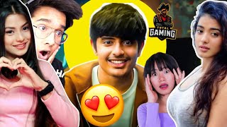 YouTubers amp GIRLS Reaction on AJJUBHAI FACE REVEAL 😍😍😍 Total Gaming Face Reveal [upl. by Aiehtela204]