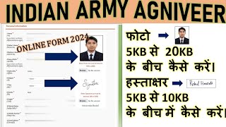 indian army agniveer form photo and signature upload 2024 Indian army form photo signature upload [upl. by Clift]