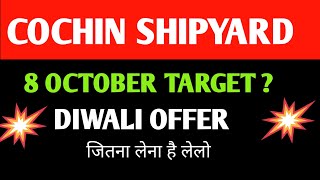 Cochin Shipyard 🔴 Latest News Today  Cochin Shipyard Share Updates for 8 Oct 2024 [upl. by Zannini88]