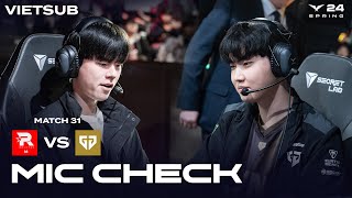 VIETSUB Mic Check  KT vs GEN  Match 31  LCK Mùa Xuân 2024 [upl. by Niac999]