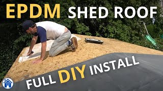 How to fit an EPDM shed roof EPDM membrane installation Rubber shed roof replacement amp install [upl. by Bate]