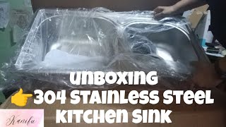 Unboxing 304 Stainless Steel Kitchen Sink onlineshopping online shopping [upl. by Henriques]