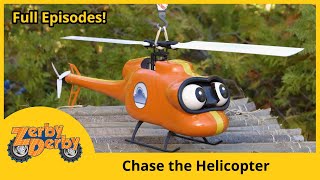 Zerby Derby 🚁🏎️ Chase the Helicopter 🏁⚙️ Full Episodes [upl. by Omlesna756]