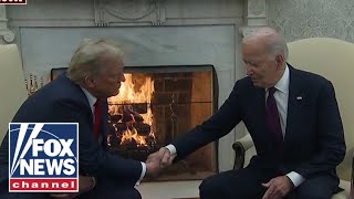 Biden congratulates Trump during historic Oval Office meeting Welcome back [upl. by Wobniar]