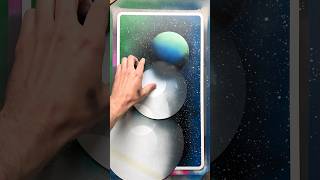 💥Spray painting 3 planet in line art sprayart planet space calm spraypaint artist [upl. by Alrzc]