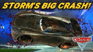 Disney Pixar Cars 3  Jackson Storms Big Crash [upl. by Teerpnam150]