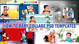 How to Edit Baby Collage PSD Templates in Photoshop  Valavan Tutorials [upl. by Ahscrop]