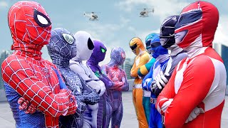 OMG  SPIDERMAN Bros vs Team POWER RANGER  Which Team is Stronger   POV  Battle Mini Games [upl. by Maharg967]