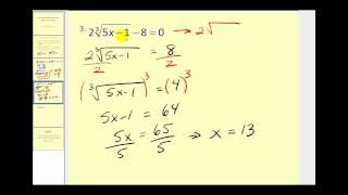 Solving Radical Equations part 1 of 2 [upl. by Azalea160]