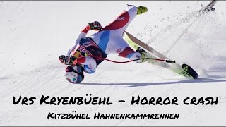 Urs Kryenbüehl  Horror crash Kitzbuel The Streif [upl. by Neyuq]