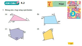 KSSM Matematik Tingkatan 2 Bab 4 poligon jom cuba 42 no3 buku teks form2 [upl. by Celesta]