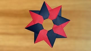 How To Make a Paper 8Pointed Ninja Star  Origami [upl. by Kristofor]