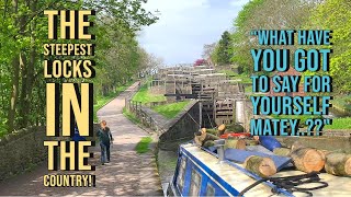 97 narrowboat life UK  Going UP The Steepest Locks In The Country One Of The Seven Canal Wonders [upl. by Nanfa]