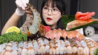 홈마카세 먹방 생새우 아귀간 버터구이까지 Raw Shrimp amp Monkfish Liver Mukbang ASMR [upl. by Ecinnaj]