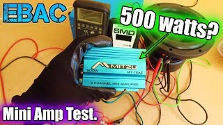 Cuantos Watts Reales da el Mini Amplificador Mitzu de 500W   EBAC [upl. by Nhguaval305]