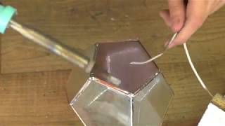 Making a leadlight terrarium  Glass Leaf Studio [upl. by Yirinec]