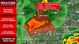 TORNADO WARNING in effect for Henry Patrick counties [upl. by Ahiel]