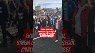 Ekrem İmamoğlu Sinem Dedetaş ve Ayşegül Ovalıoğlu ile beraber Maratonda koştu [upl. by Inanak]