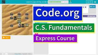 Codeorg Express Lesson 1011 Loops with Rey and BB8  Answers Explained  Course C Lesson 811 [upl. by Ahsiekrats]