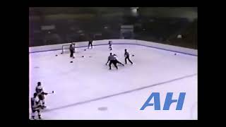 QMJHL   1988 Laval Titan v Hull Olympiques melee Jim Bermingham v Frederic Boivin [upl. by Lewap]