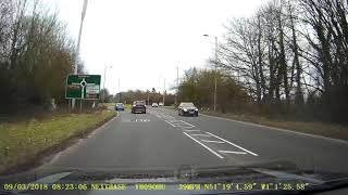 Car skidding on roundabout SherfieldonLoddon nr Basingstoke [upl. by Shulem]