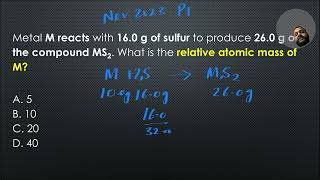 Finding the Relative Atomic Mass of a metal IB November 2023 [upl. by Aicertal449]