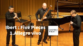 Ibert Cinq pièces en trio for Oboe Clarinet and Bassoon 1935 IAllegro vivo [upl. by Ronyam]