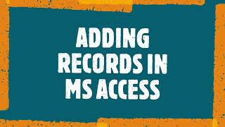 ADDING RECORDS MS ACCESS  INSERT NEW RECORDS MS ACCESS  TZM VLOG  MuhammadZubair [upl. by Anirdna]