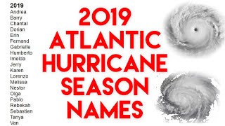 2019 Atlantic Hurricanes Season AZ Names [upl. by Yllehs]