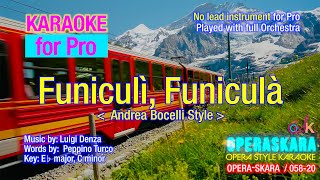 Funiculi Funicula Bocelli Style Karaoke for ProPlayed full Orchestra no lead instrument [upl. by Nylek]