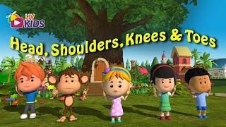 Head Shoulders Knees and Toes with Lyrics  Nursery Rhyme [upl. by Marlene]