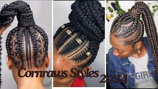 Cornrows on Natural Hair Without Extensions 2024 [upl. by Rumney]