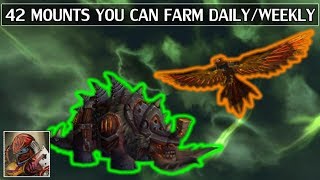 42 Mounts You Can Farm Daily or Weekly  WoW [upl. by Karisa315]