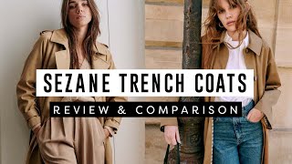 Sezane Clyde Trench Coat vs Sezane Scott Trench Coat REVIEW  Which one to choose [upl. by Yliram842]