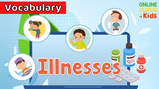 Illnesses  Symptoms  Health Problems  Educational Videos For Kids  Learn English For Kids [upl. by Darej]