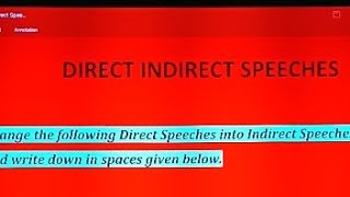 Direct Indirect Speech  Reported Speech Narration Part  4 [upl. by Boyer505]