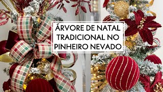 NATAL 2024 COMO DECORAR A ÁRVORE SLIM DECORAÇÃO CLÁSSICA NA ÁRVORE NEVADA decoraçãodenatal [upl. by Ras]