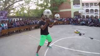 Football Freestyle Live Performance India Pradeep Ramesh [upl. by Harrietta40]